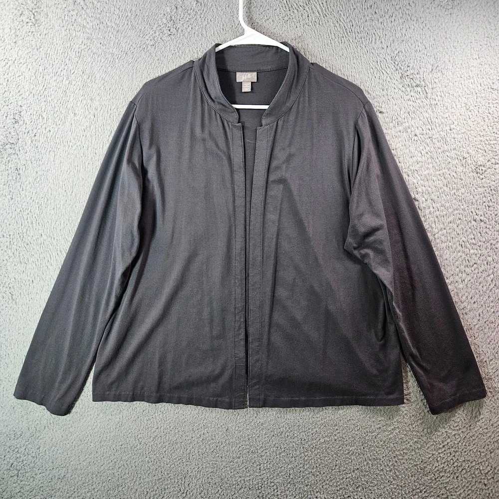 J Jill Open Front Blazer Women 1X Stretch Dark‎ Gray